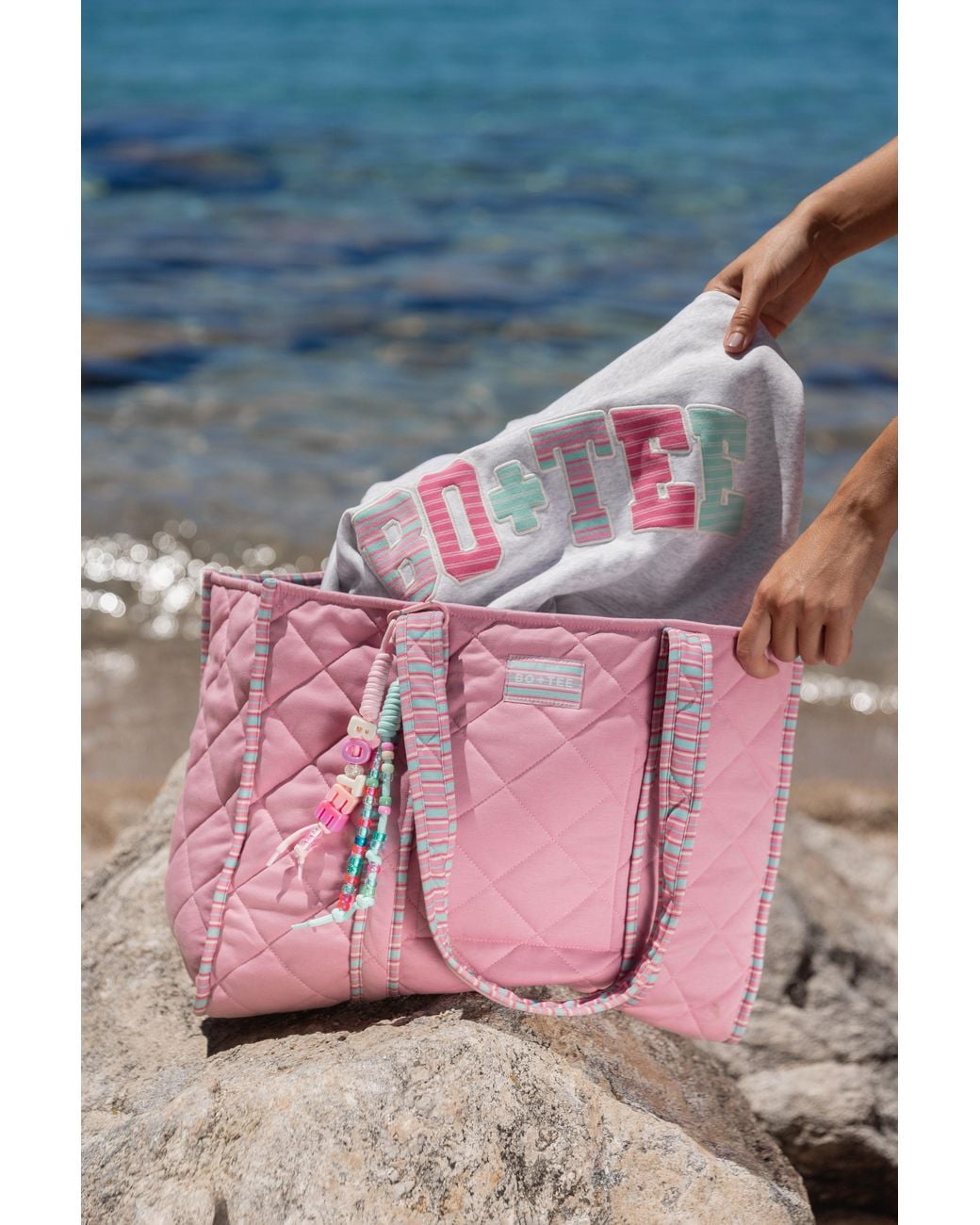 BO+TEE Pink Jersey Tote Bag
