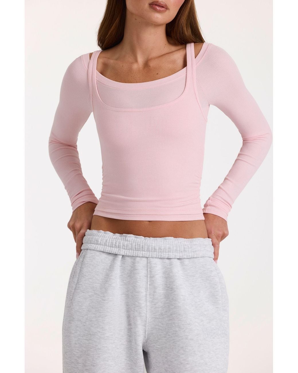 BO+TEE Pink Buttercloud Layered Top