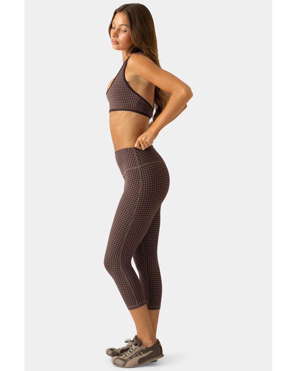 BO+TEE Brown Soft Active Capri Leggings