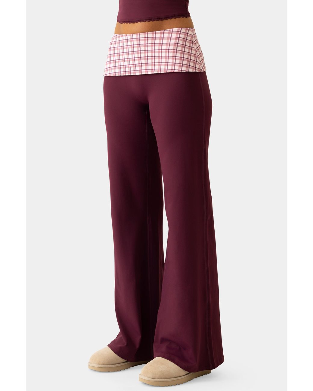 BO+TEE Red Soft Active Wide-Leg Trousers