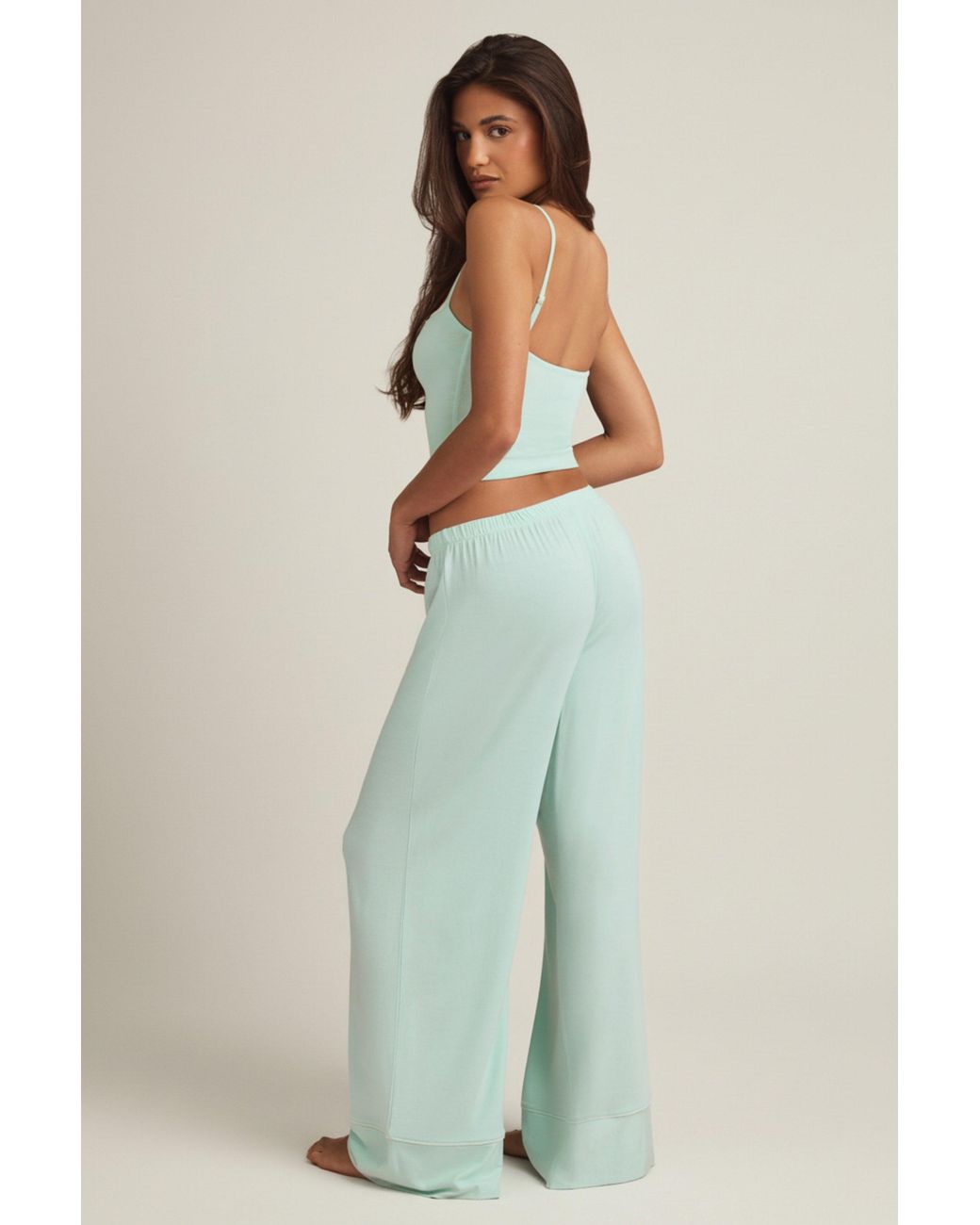 Oh Polly Green Modal Mid-Rise Pyjama Trousers
