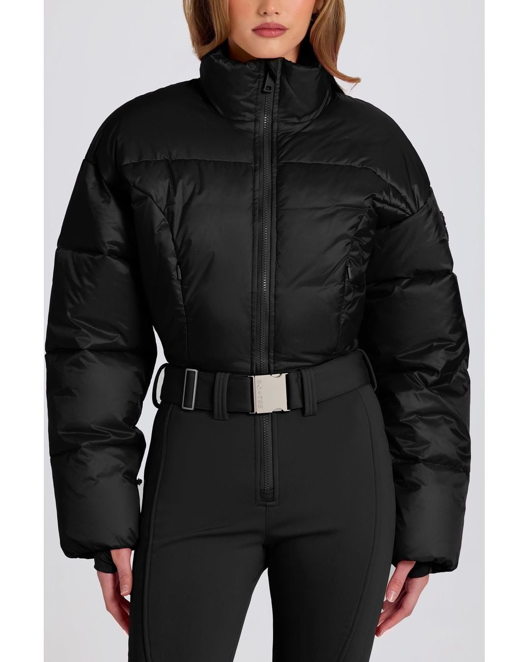 BO+TEE Black Waterproof Padded Belted Ski Suit