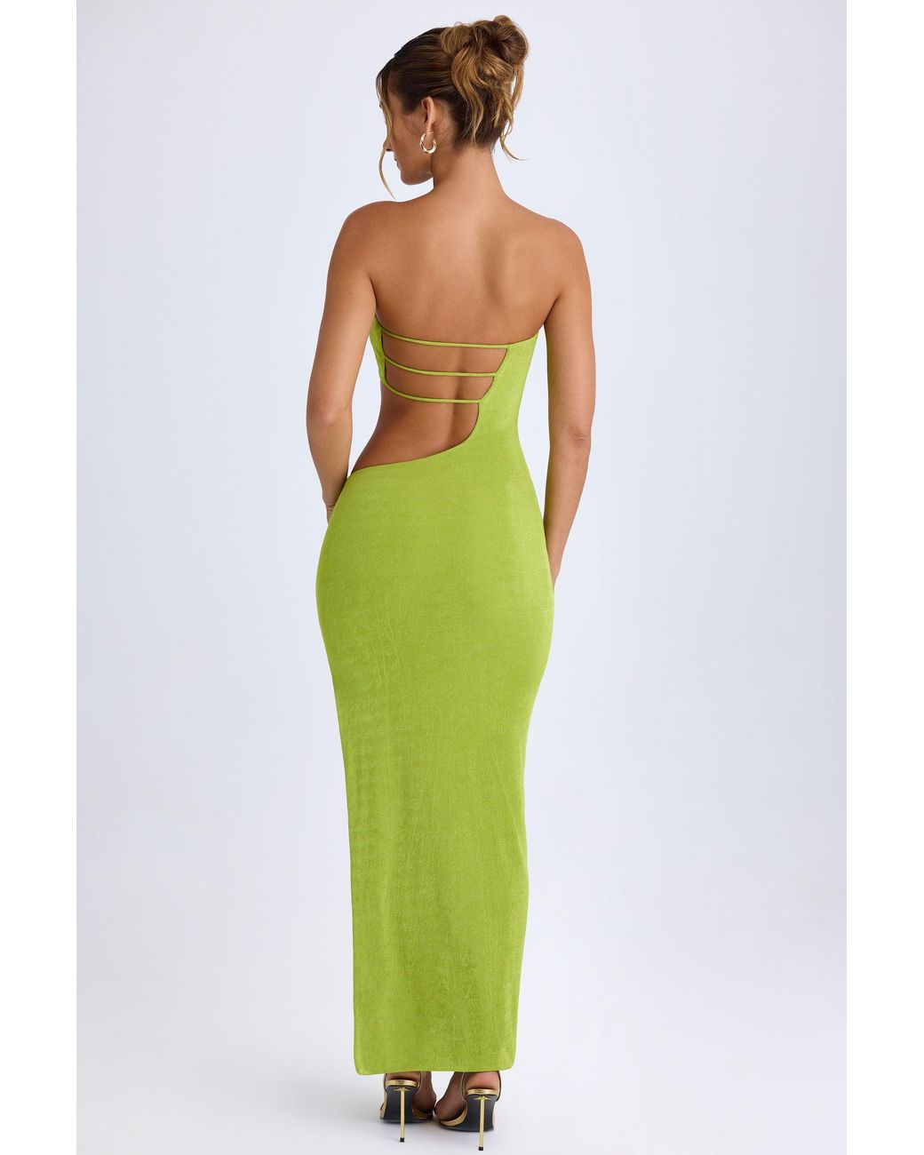 Oh Polly Green Cut-Out Bandeau Maxi Dress