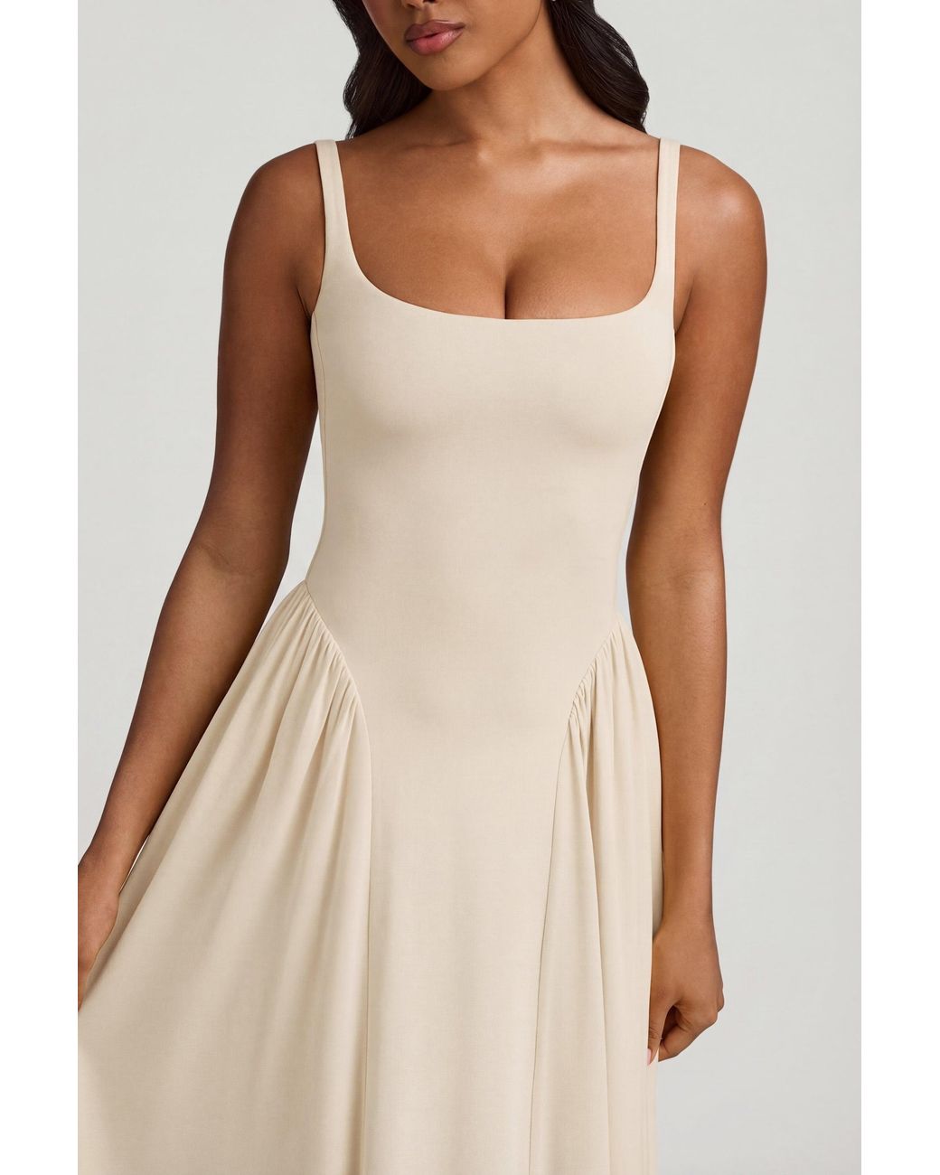 Oh Polly White Modal A-Line Midaxi Dress