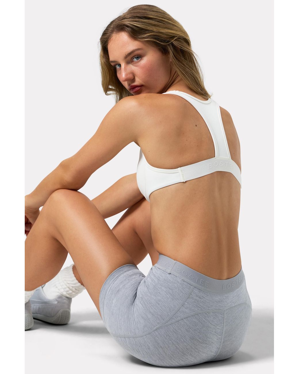 BO+TEE White Soft Active Sports Bra