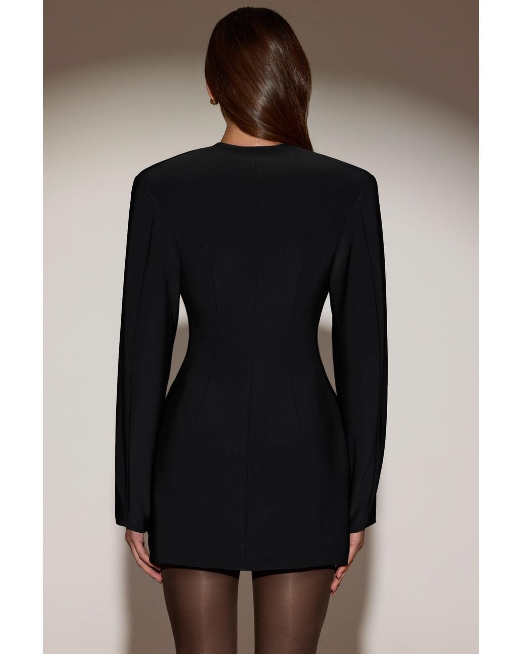 Oh Polly Black Single-Breasted Blazer Mini Dress