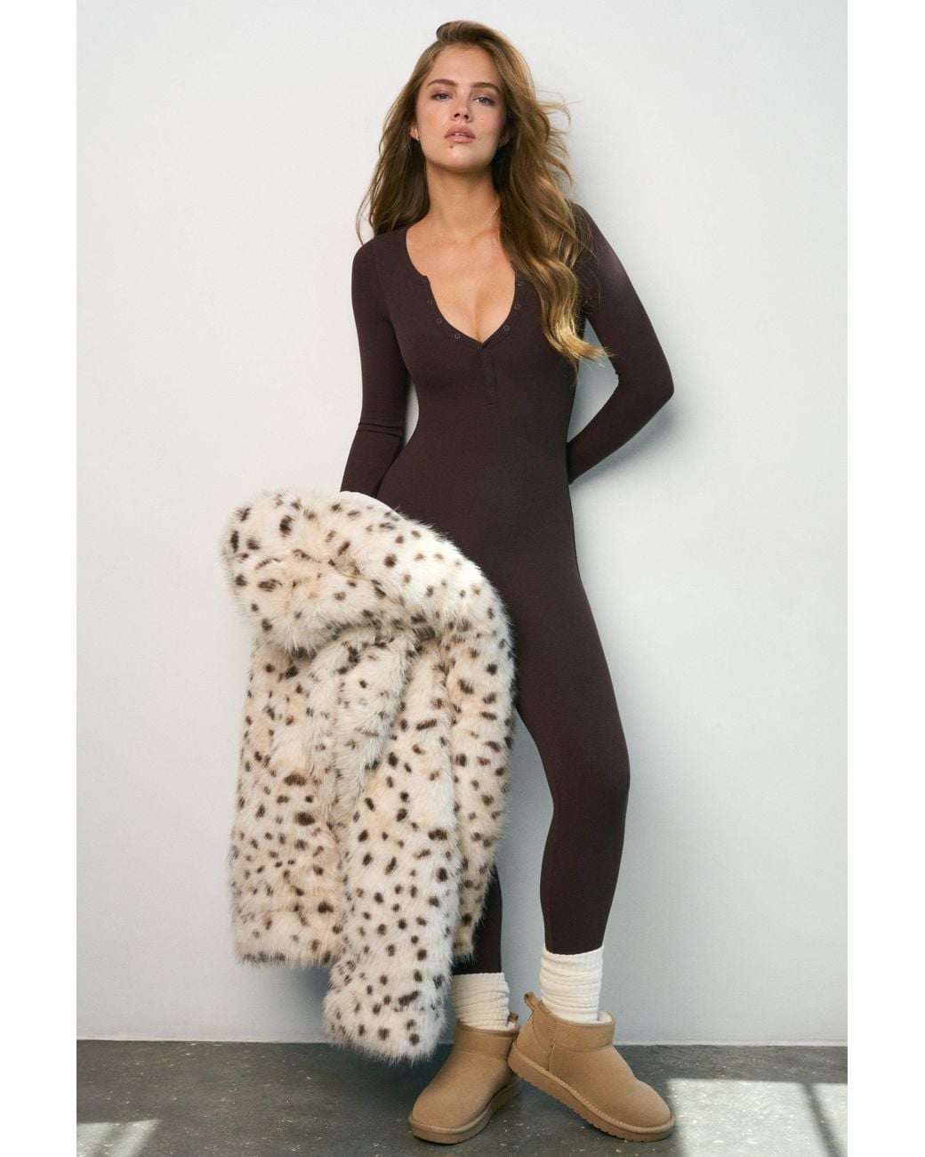 BO+TEE Brown Buttercloud 7/8 Jumpsuit
