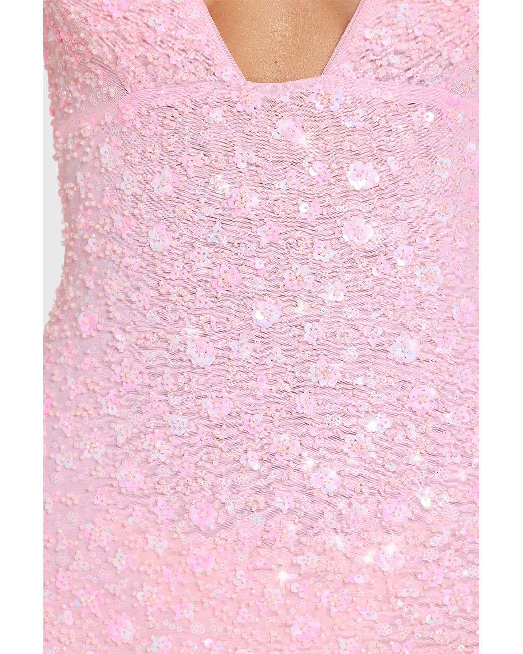 Oh Polly Pink Embellished Mini Dress