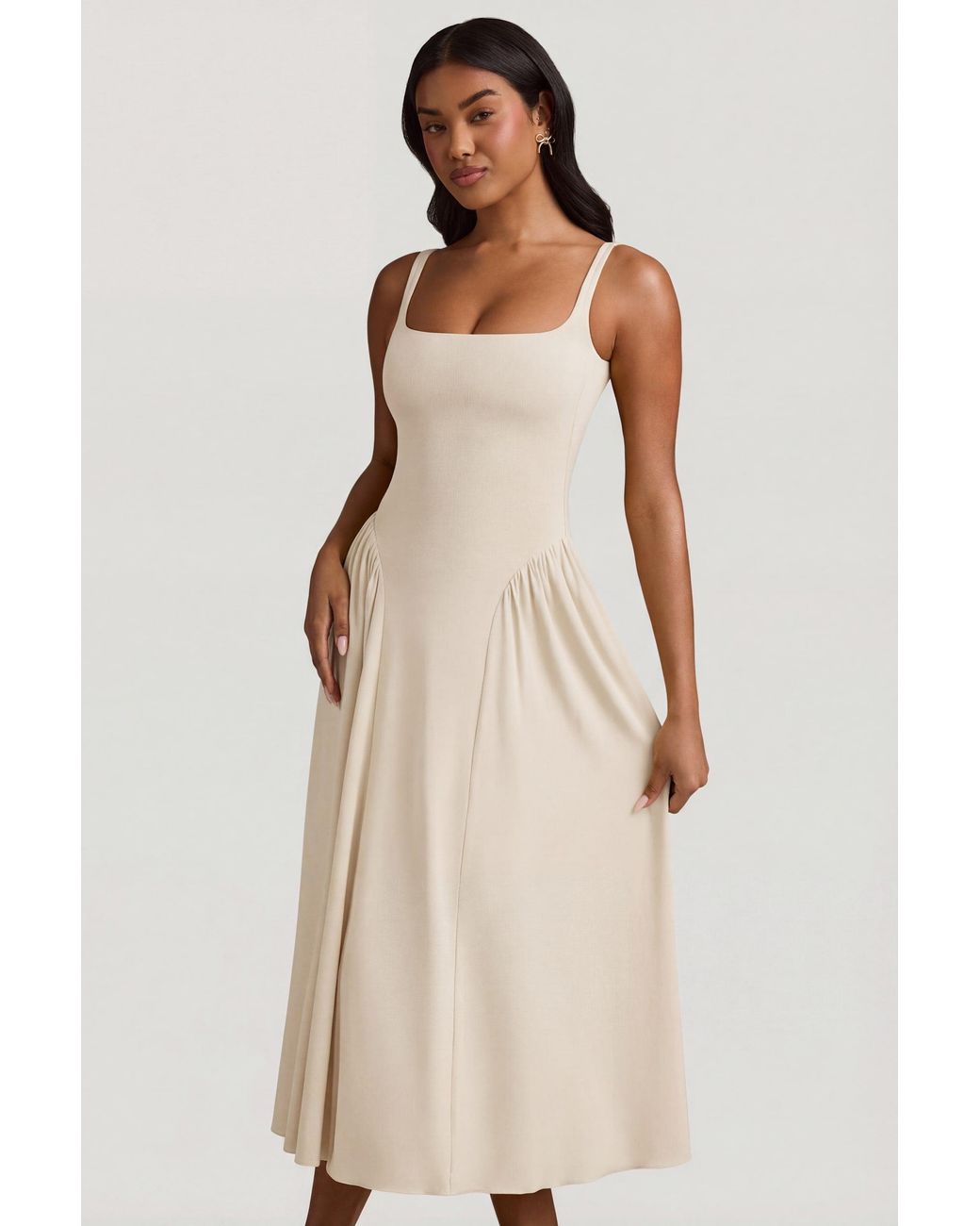 Oh Polly White Modal A-Line Midaxi Dress