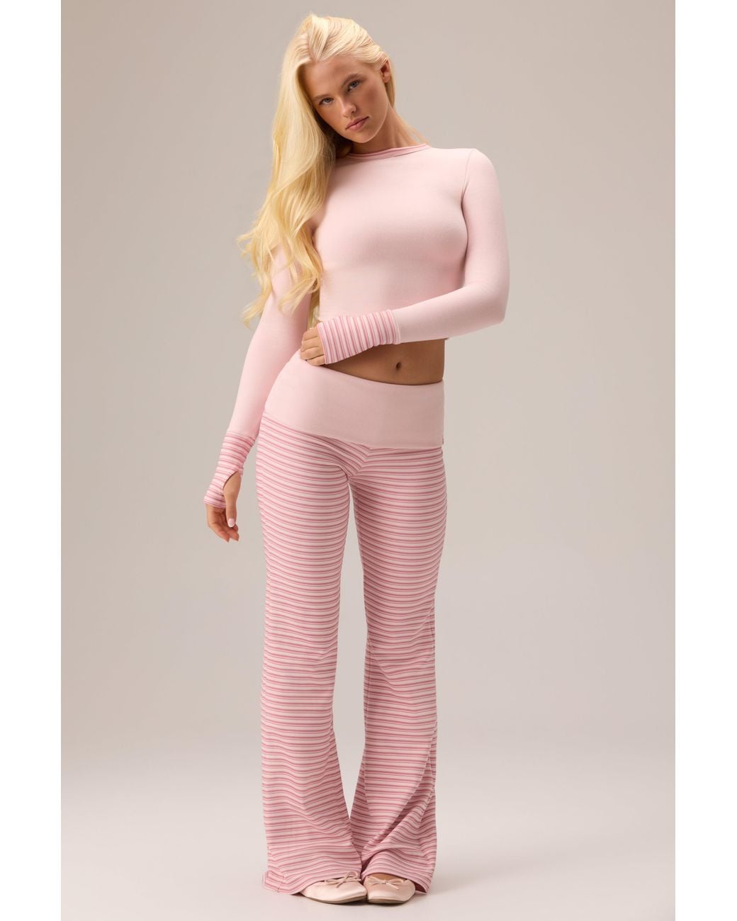 BO+TEE Pink Plush Jersey Long-Sleeve Top