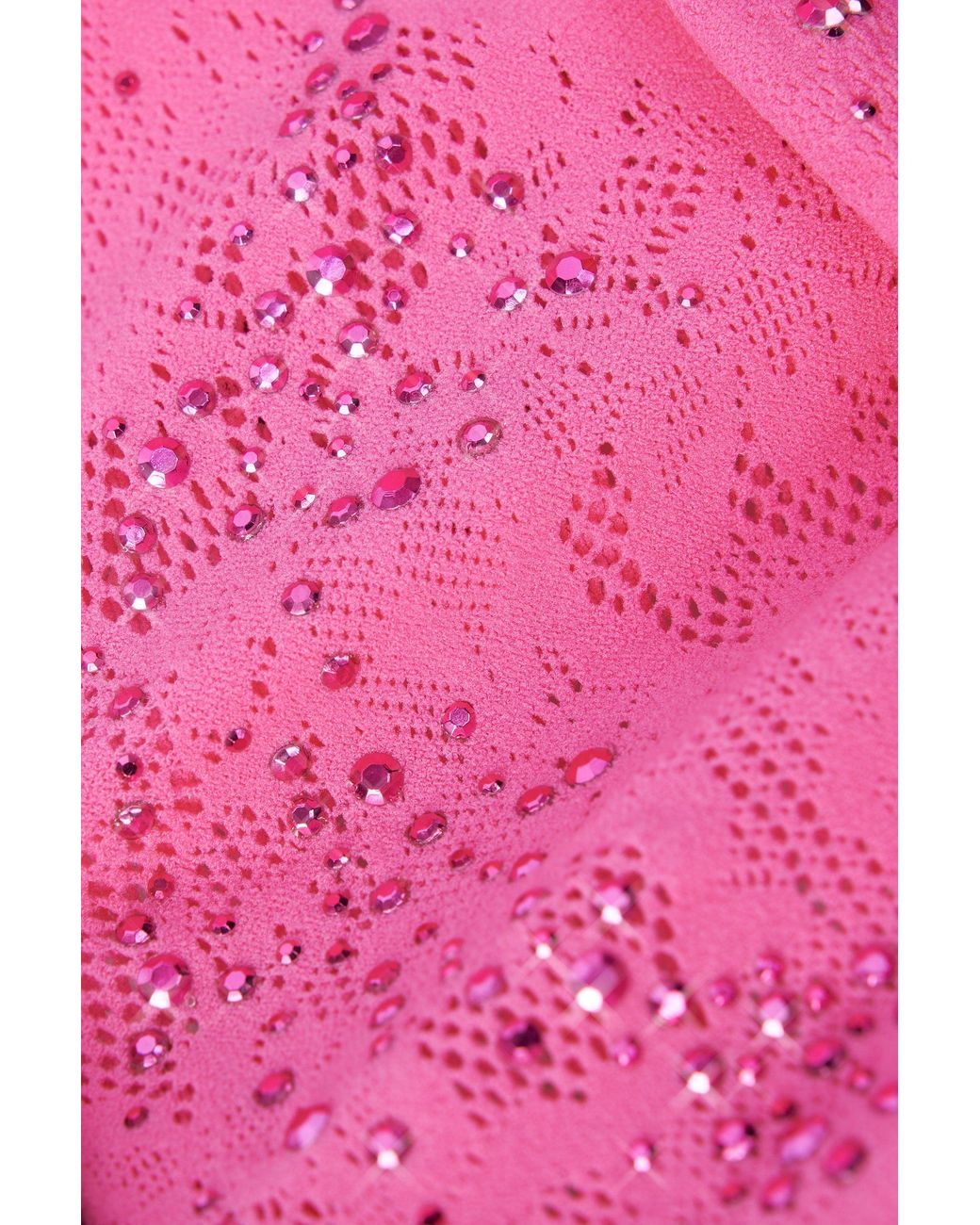 Oh Polly Pink Embellished Lace-Up High-Neck Top