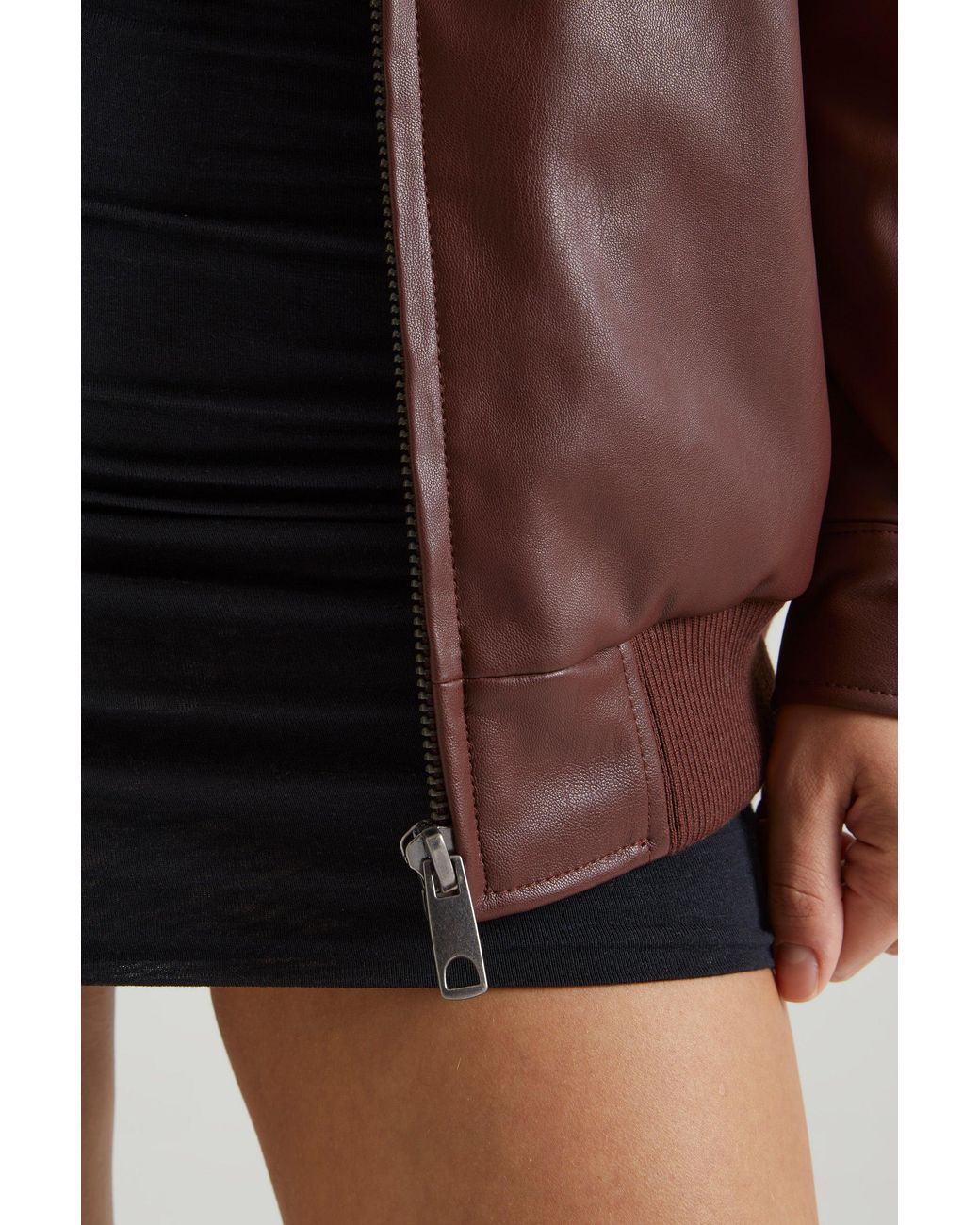 Oh Polly Brown Faux Leather Jacket