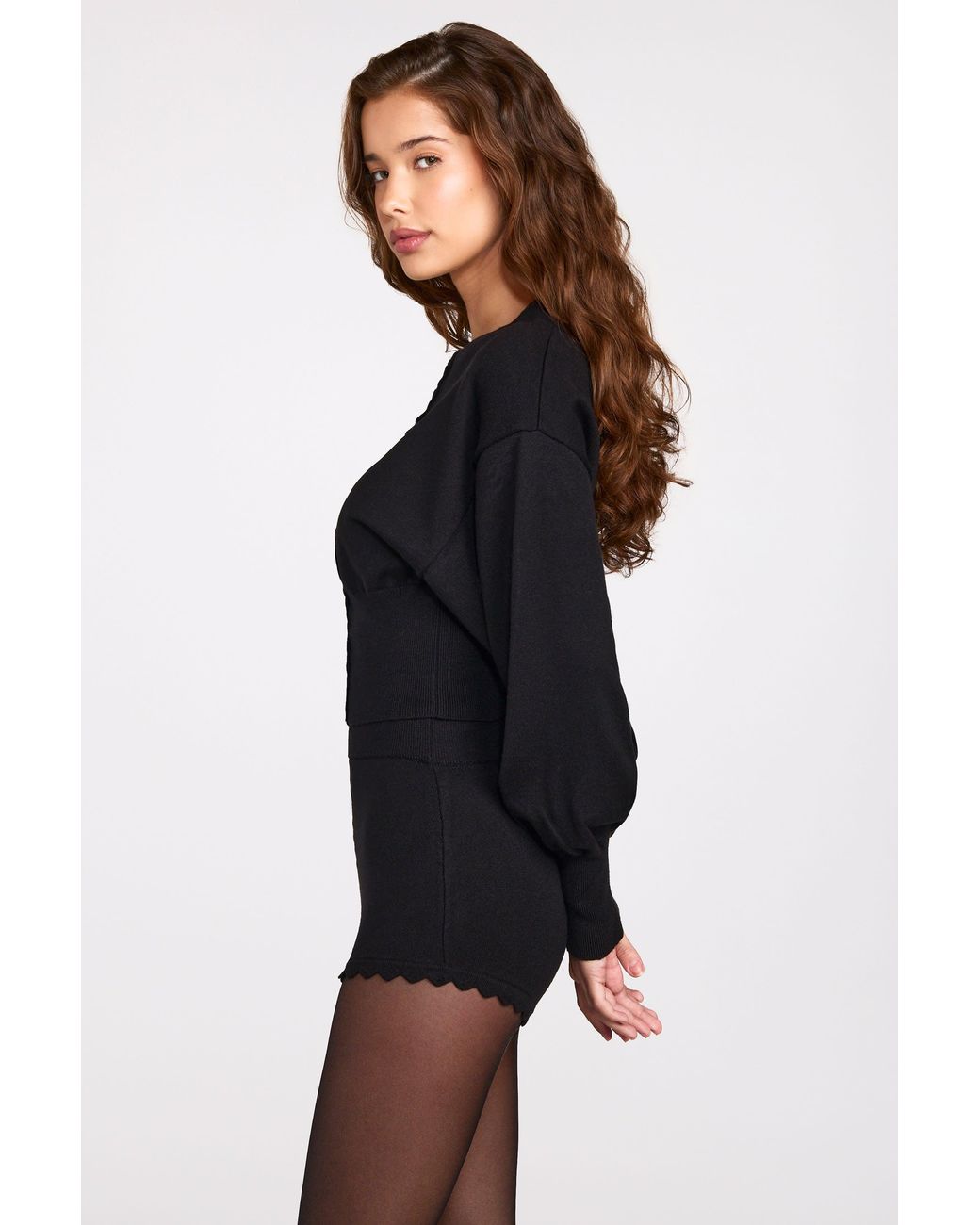 Oh Polly Black Knit Long-Sleeve Cardigan