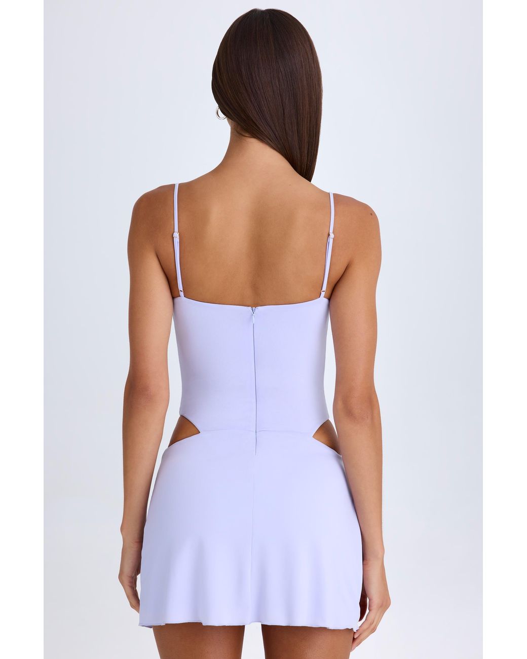 Oh Polly Purple Draped Cut-Out Mini Dress