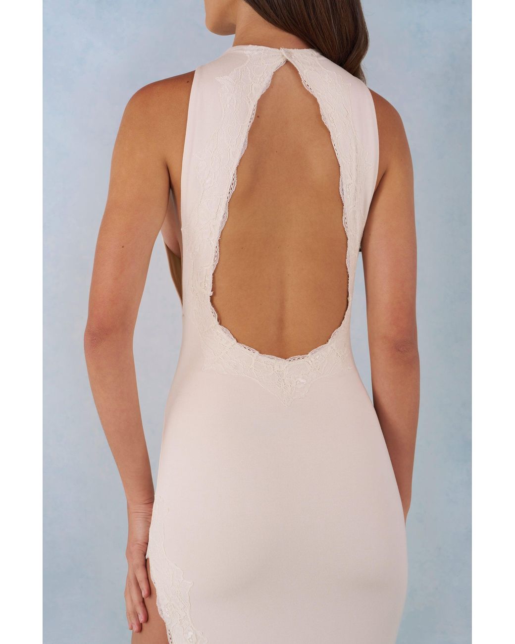 Oh Polly White Modal Halterneck Maxi Dress