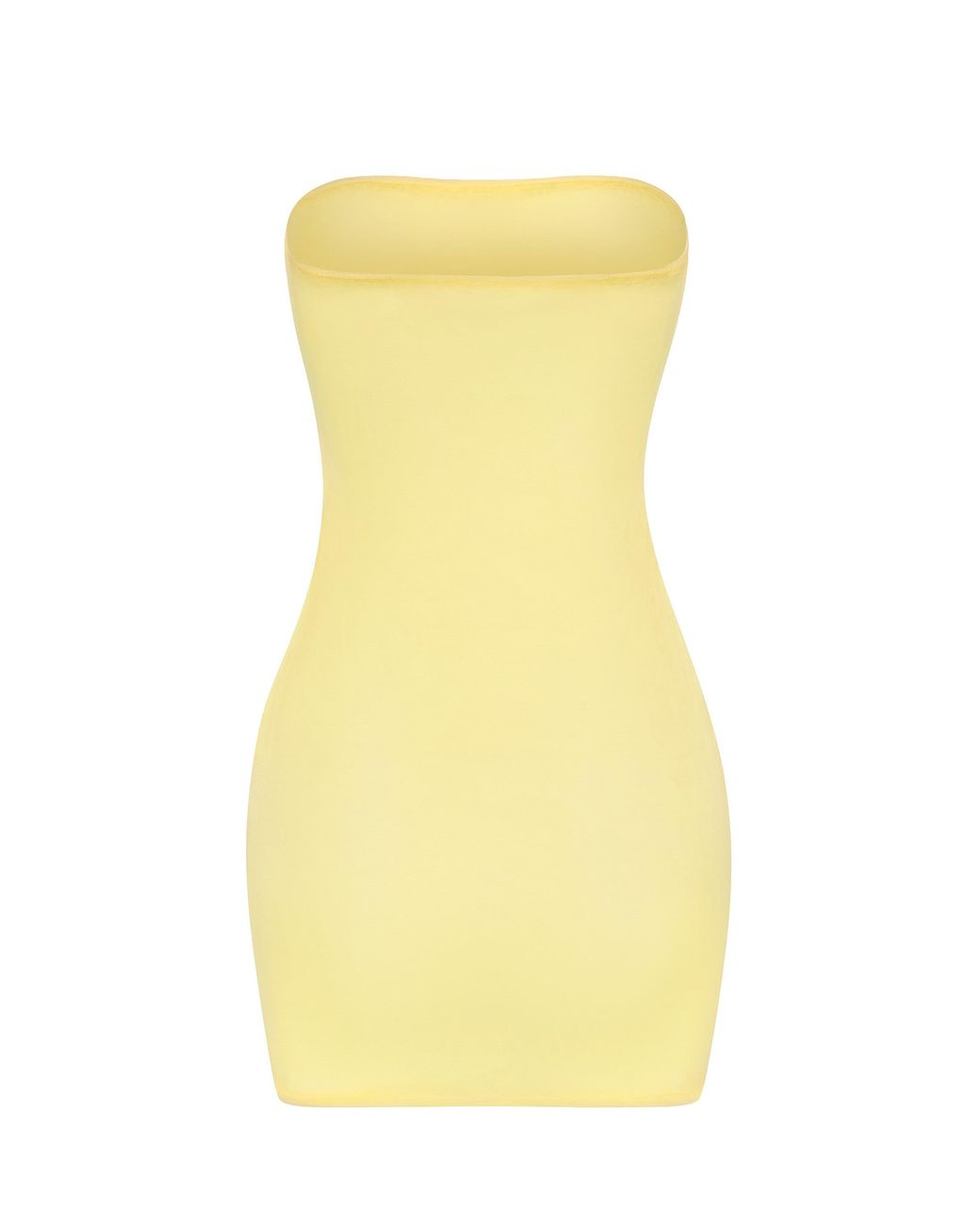 Oh Polly Yellow Soft Sheer-Mesh Bandeau Mini Slip Dress