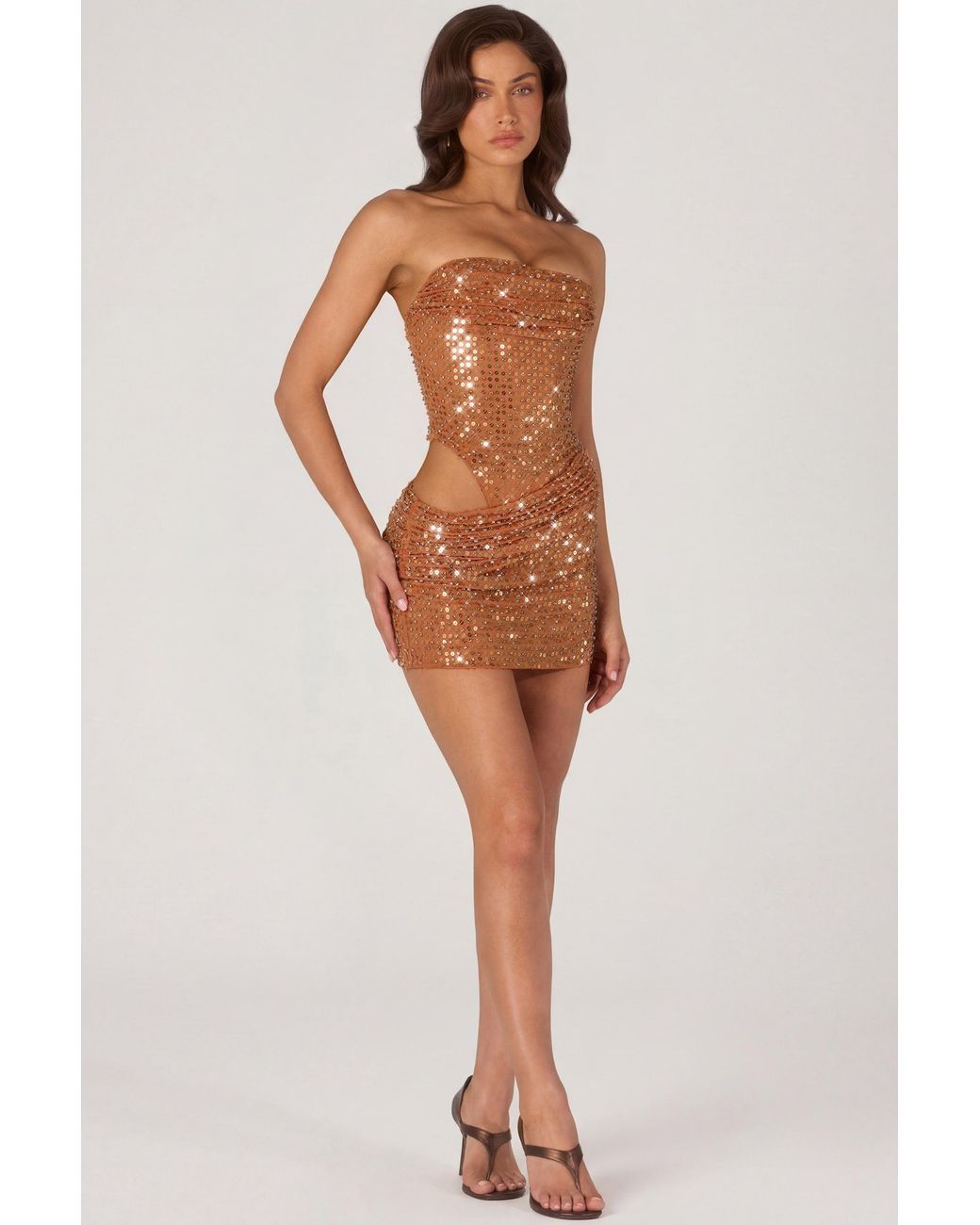 Oh Polly Multicolor Embellished Cut-Out Mini Dress