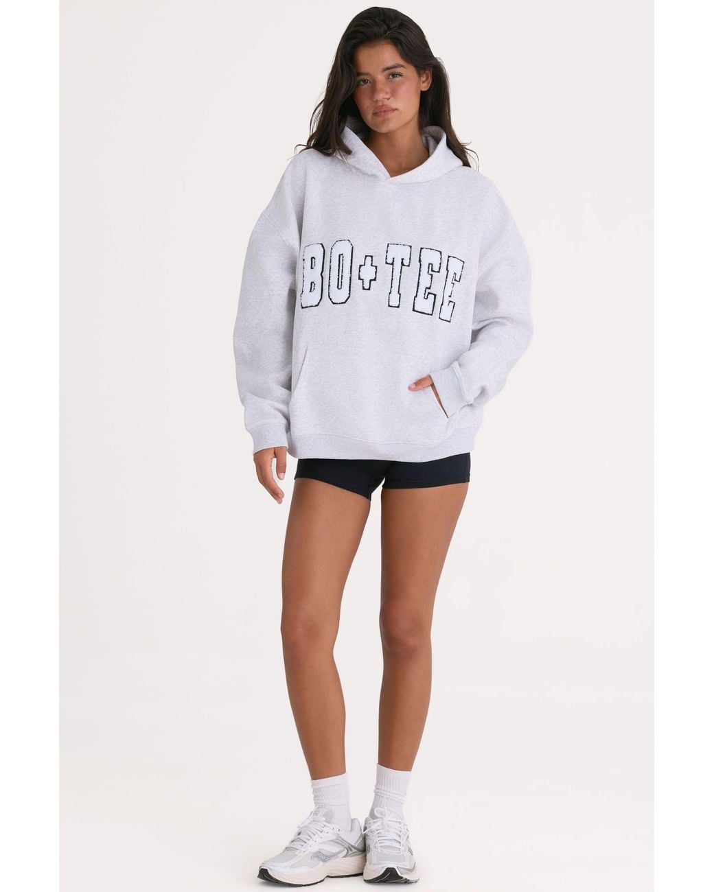 BO+TEE Gray Soft Cotton Jersey Oversized Hoodie