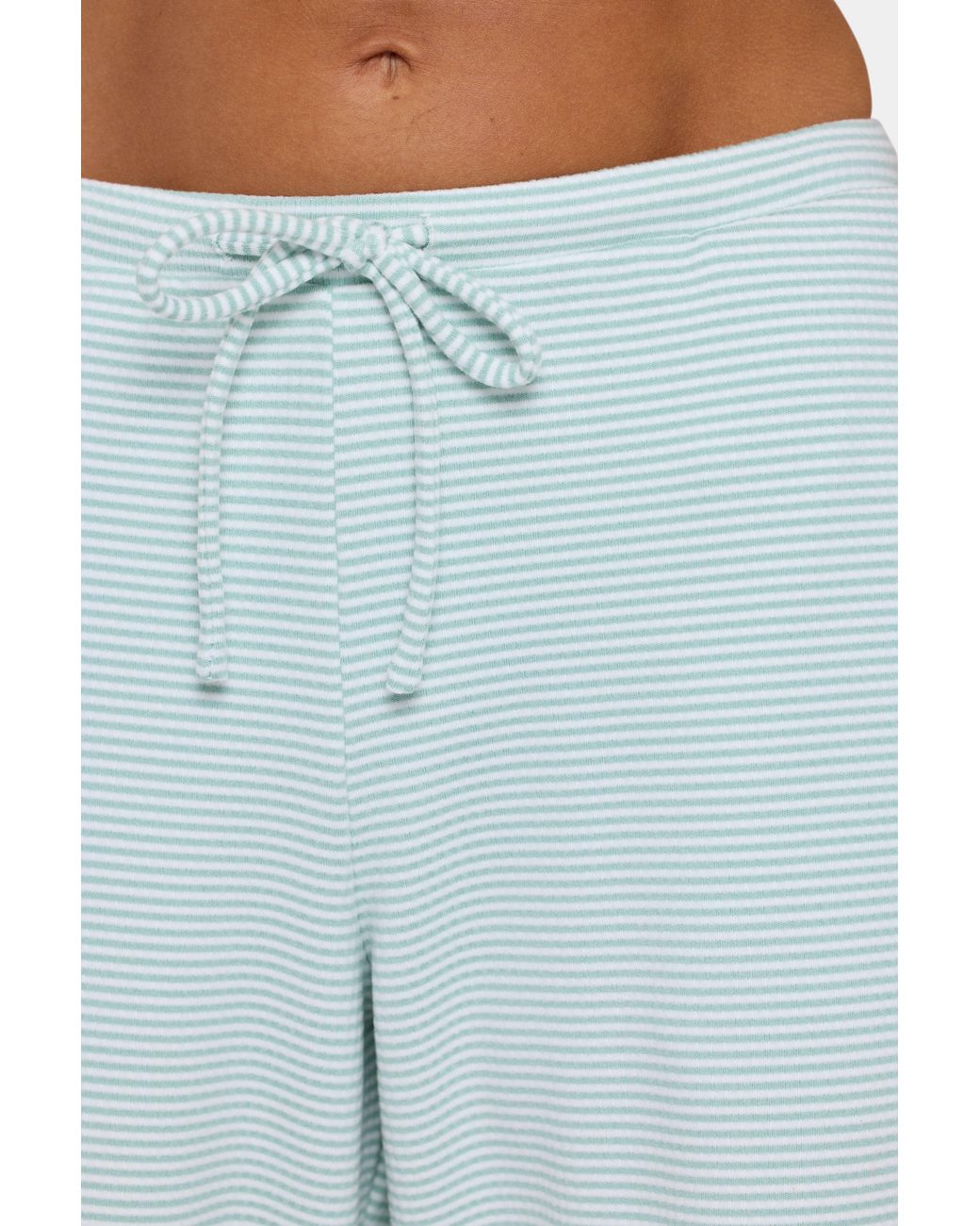 BO+TEE Green Ribbed Jersey Low-Rise Trousers