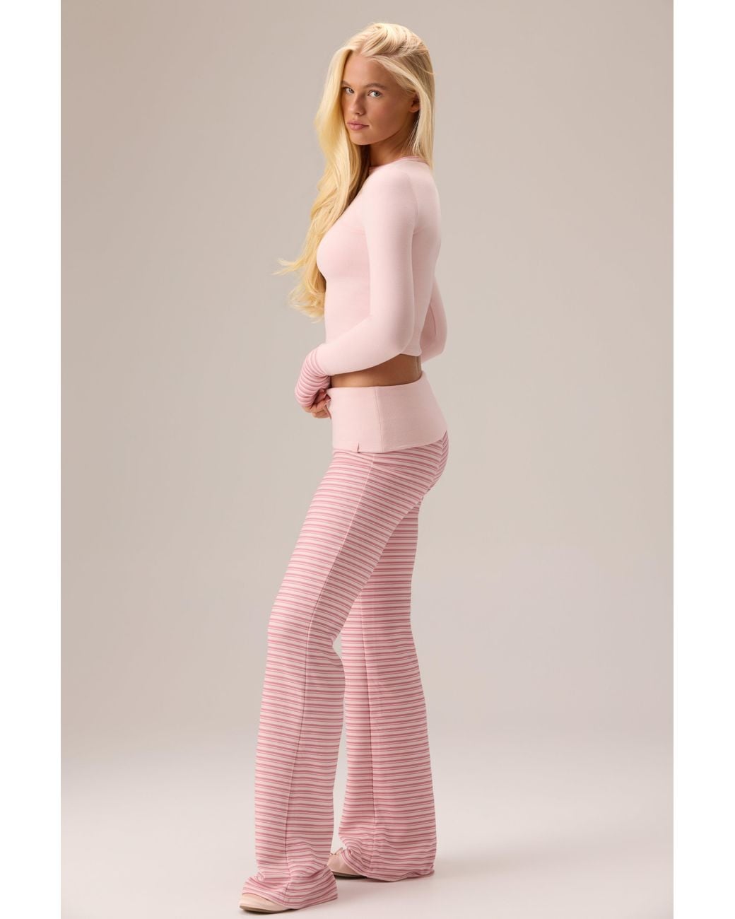 BO+TEE Pink Plush Jersey Long-Sleeve Top