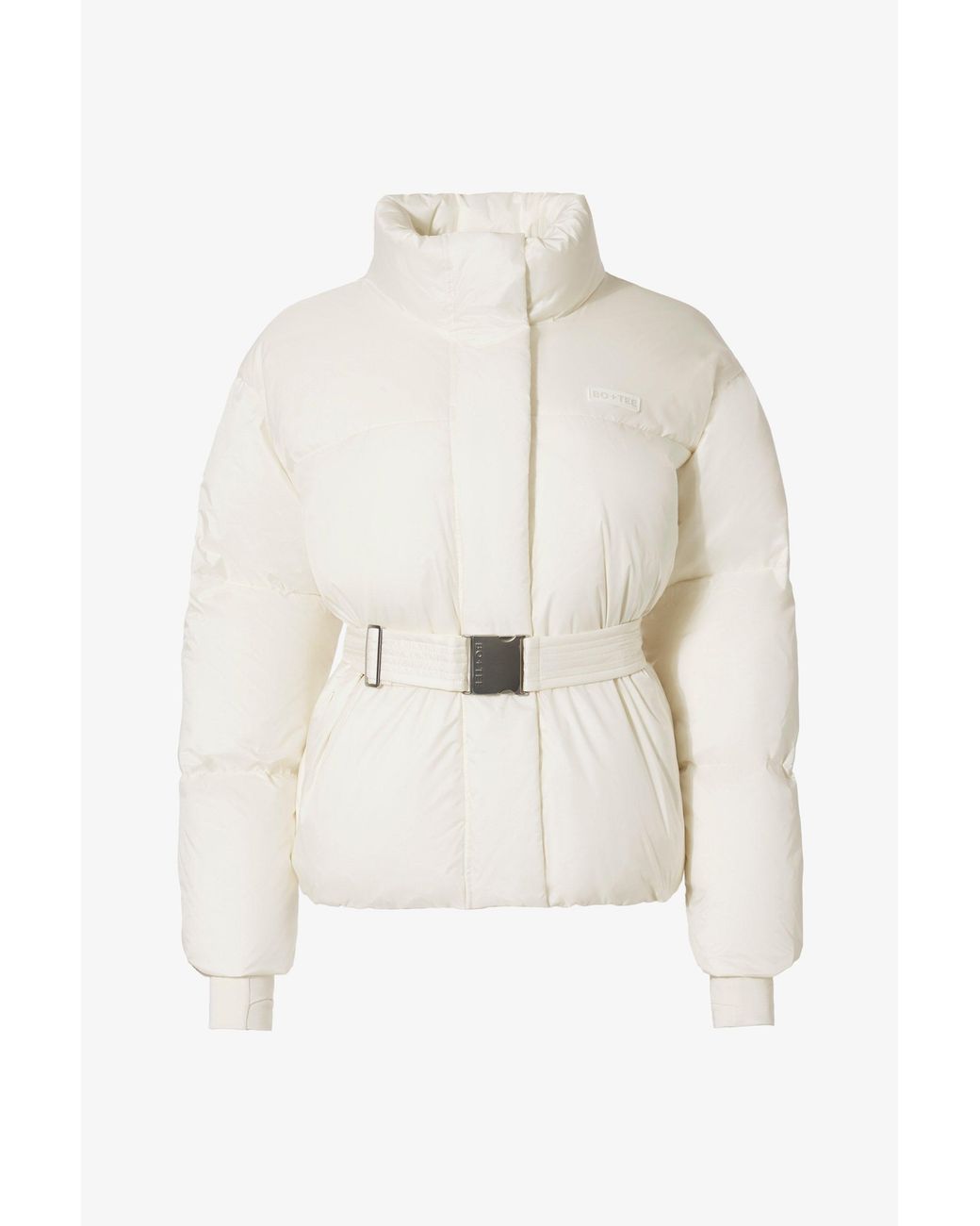 BO+TEE White Waterproof Belted Oversized Ski Jacket