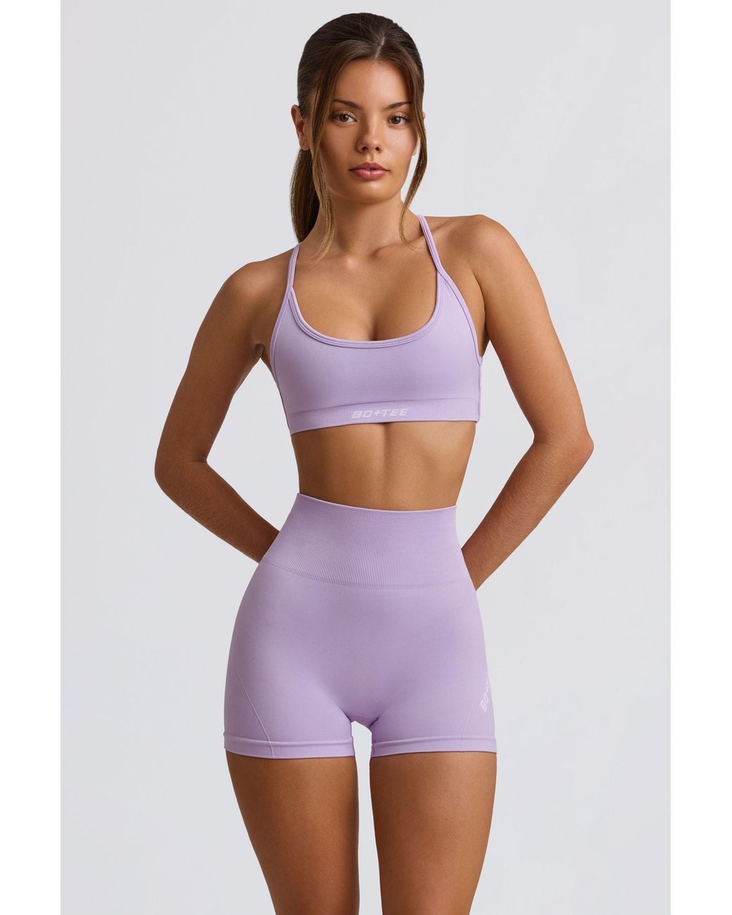 BO+TEE Purple Super Sculpt Seamless Mini Shorts