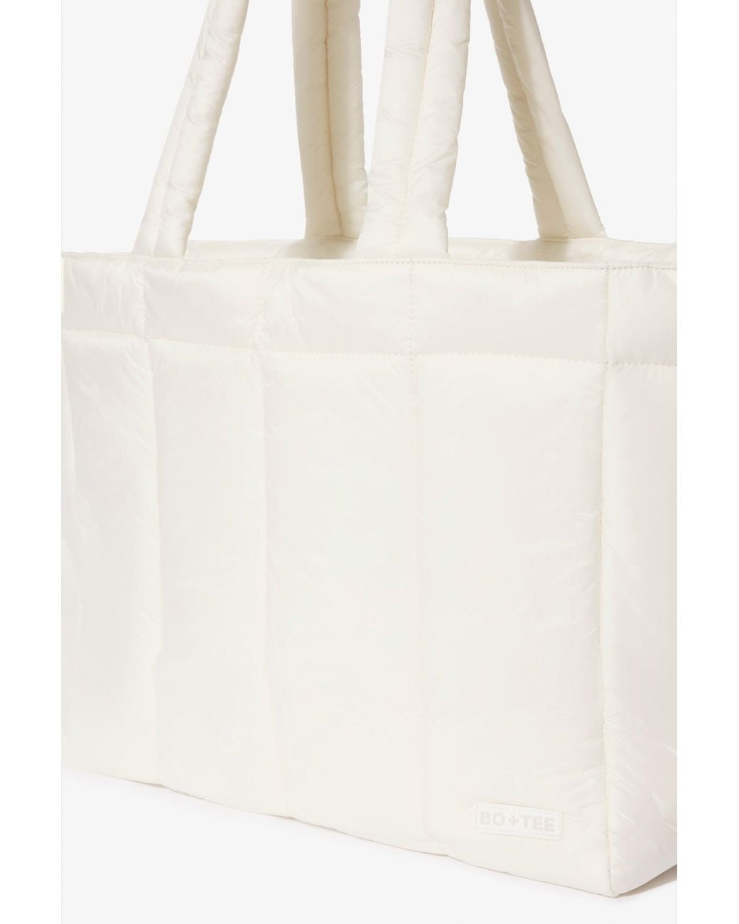 BO+TEE White Waterproof Puffer Tote Bag