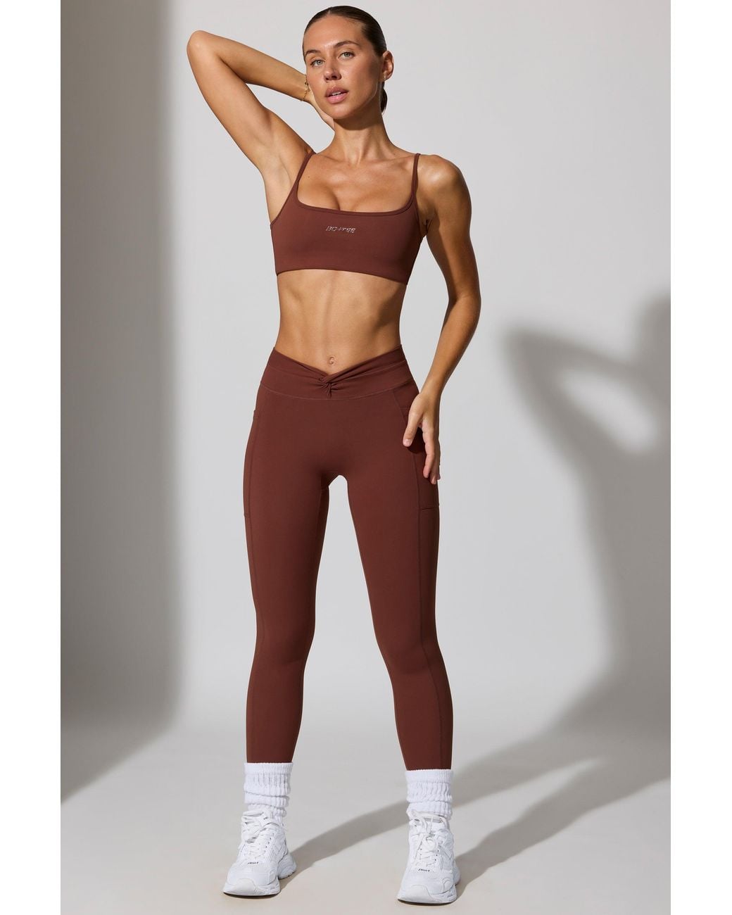BO+TEE Brown Full Length Leggings With Pockets
