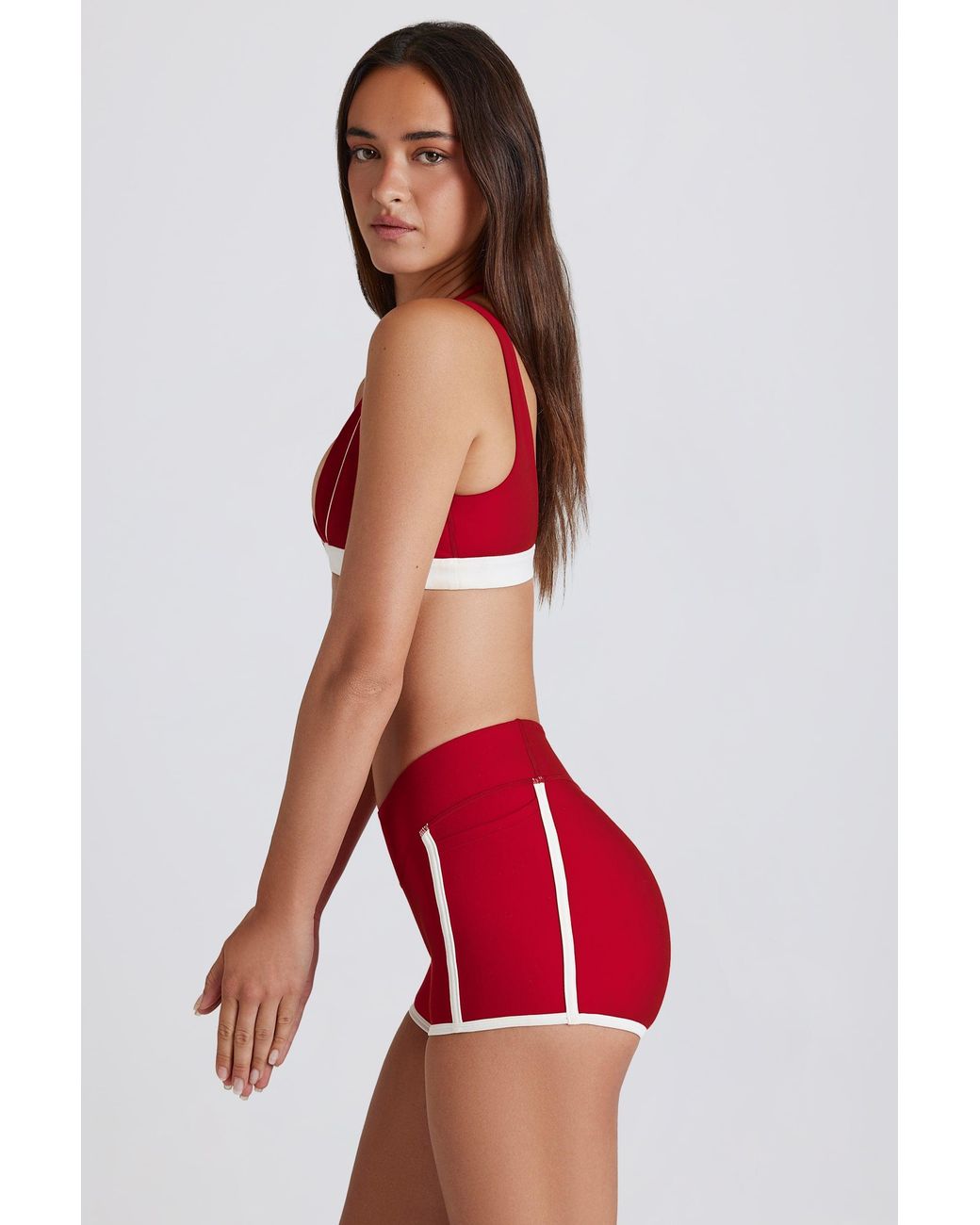 BO+TEE Red Soft Active Contrast Mini Shorts