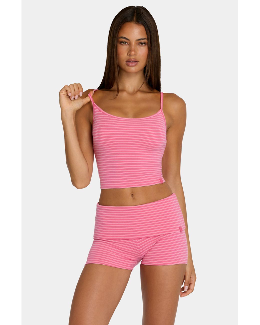 BO+TEE Pink Brushed Jersey Tank Top