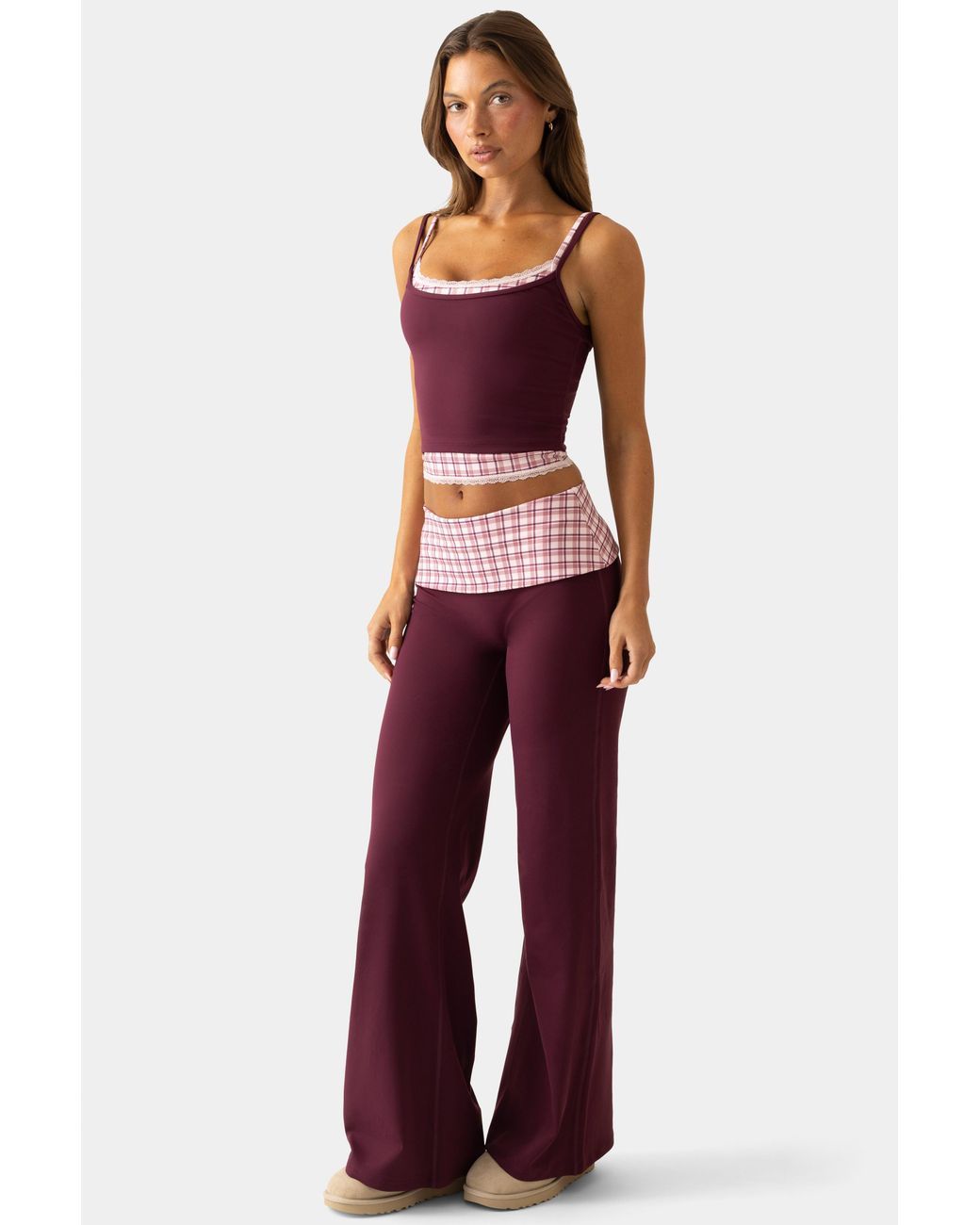 BO+TEE Purple Soft Active Wide-Leg Trousers