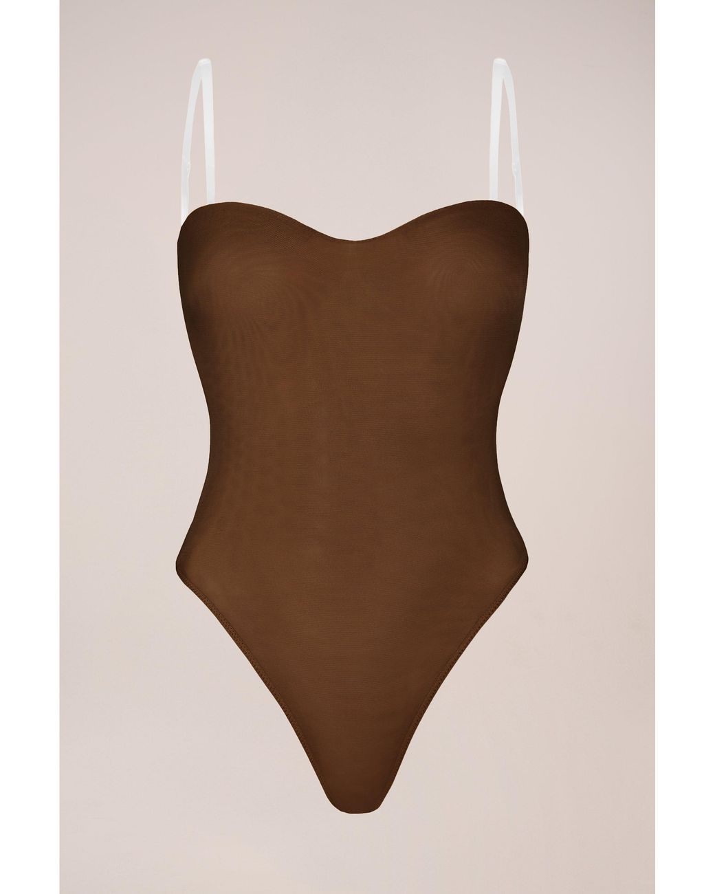 Oh Polly Brown Strapless Bodysuit