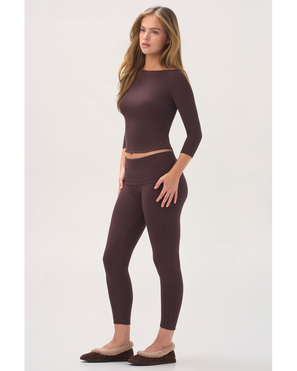 BO+TEE Brown Buttercloud 7/8 Leggings