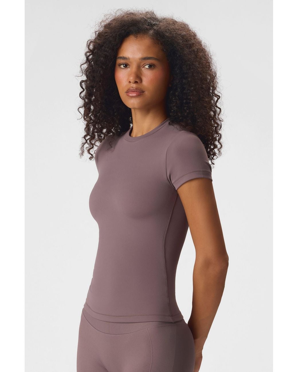 BO+TEE Gray Soft Active Short Sleeve Top