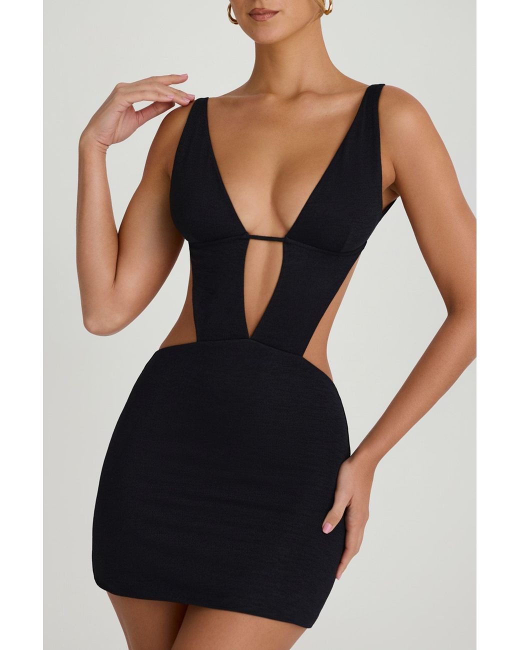 Oh Polly Black Cut-Out A-Line Mini Dress