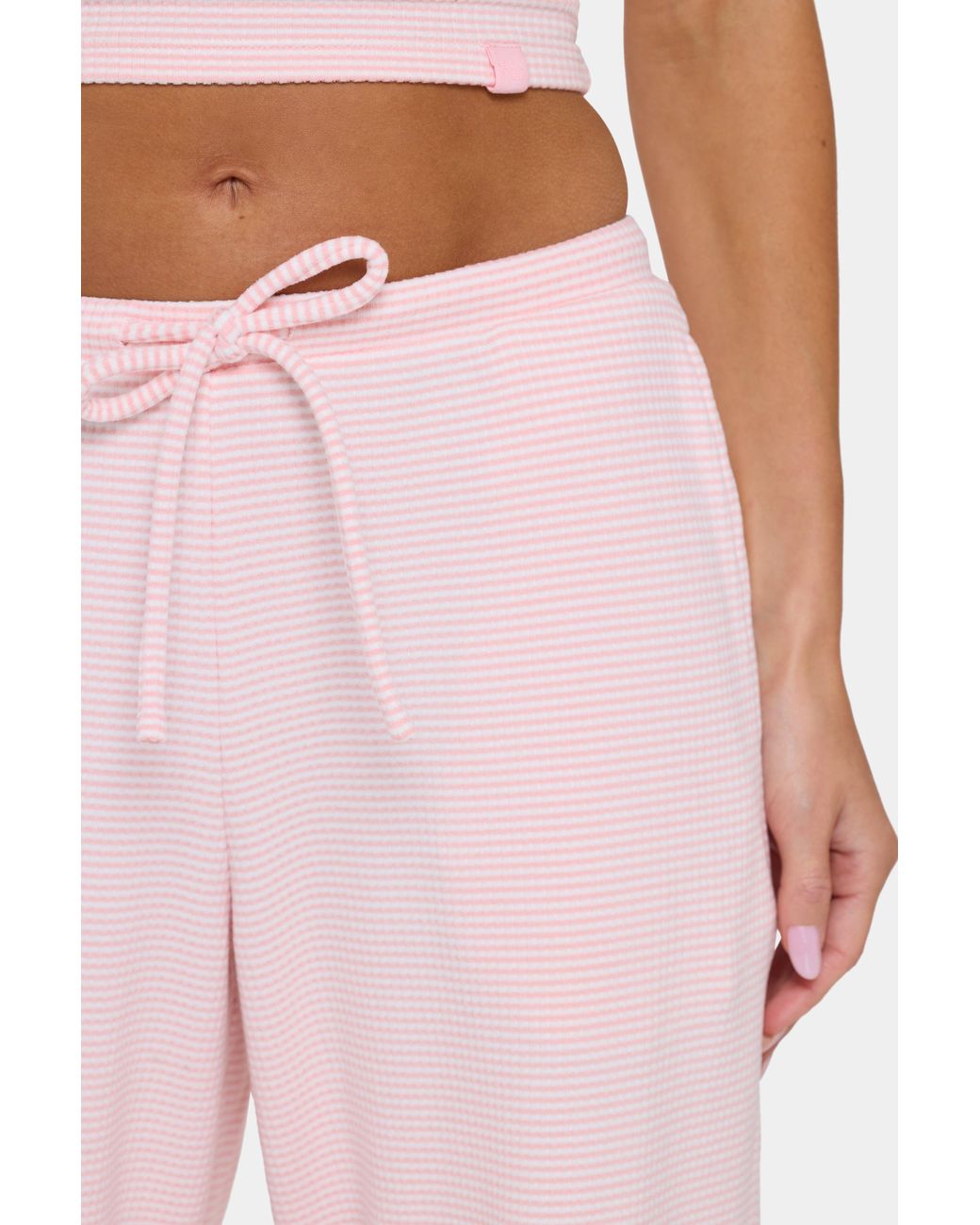 BO+TEE Pink Ribbed Jersey Low-Rise Trousers