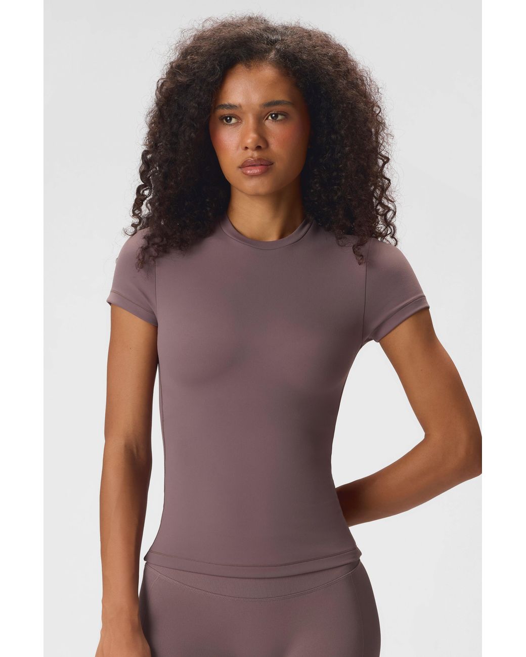 BO+TEE Gray Soft Active Short Sleeve Top
