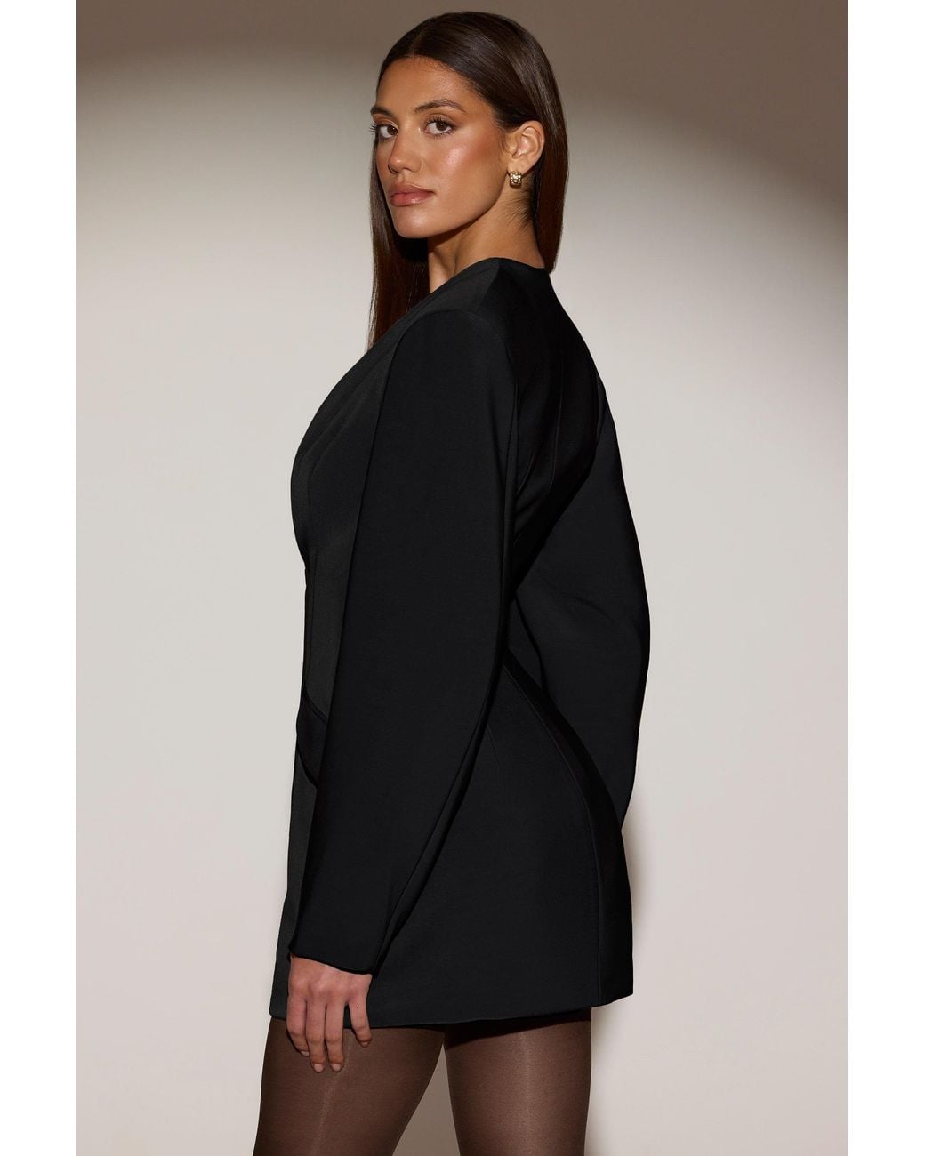 Oh Polly Black Single-Breasted Blazer Mini Dress