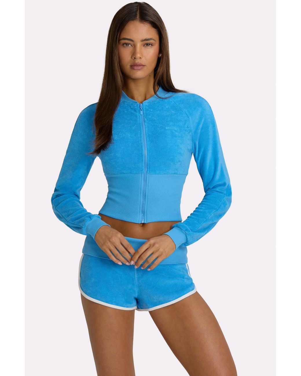 BO+TEE Blue Terry Zip-Up Jacket