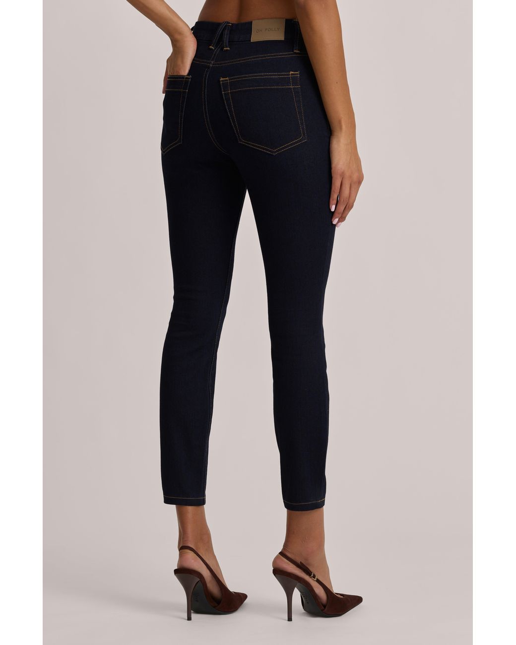 Oh Polly Blue High-Rise Cropped Skinny Jeans