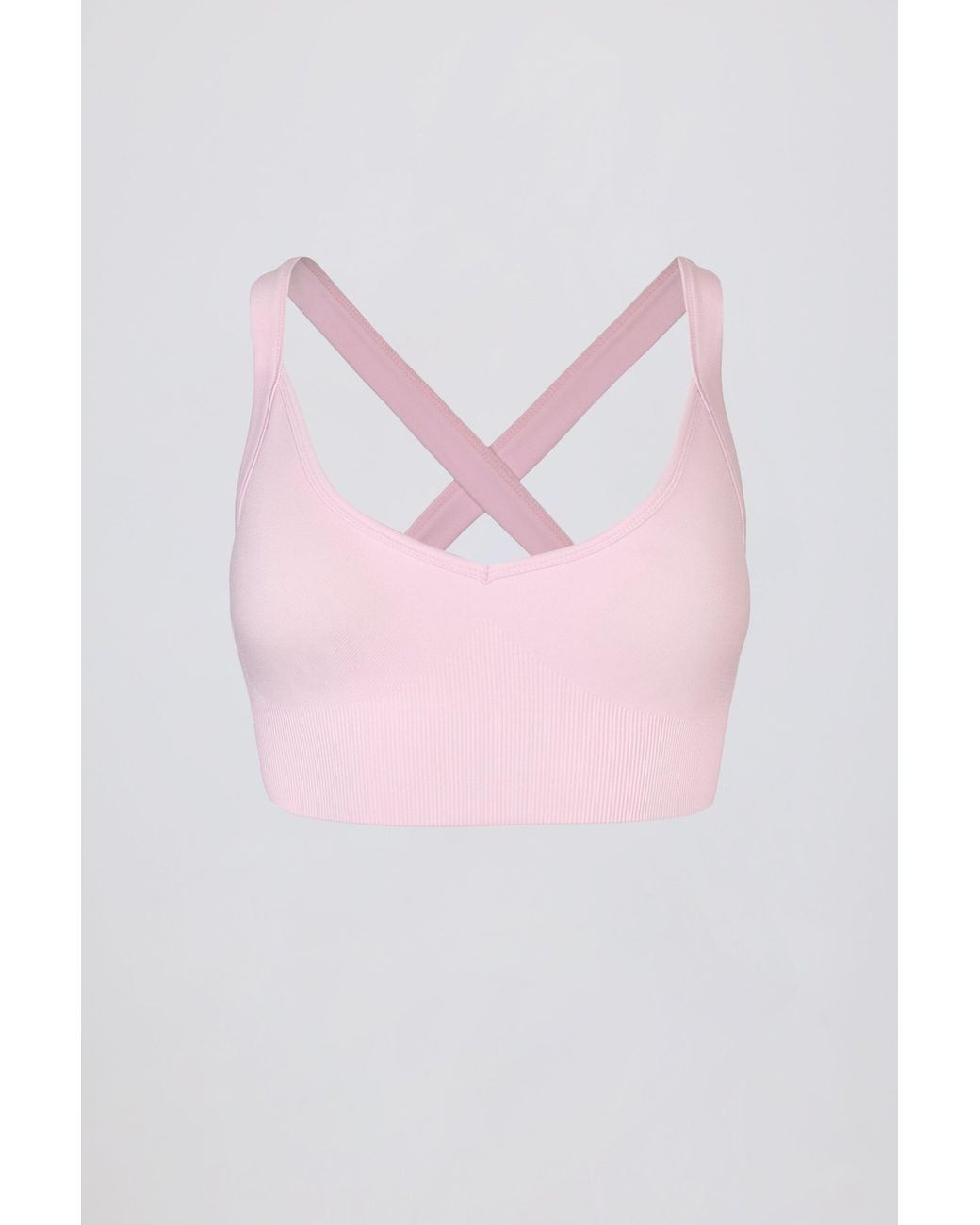 BO+TEE Pink Super Sculpt Seamless Crossback Sports Bra