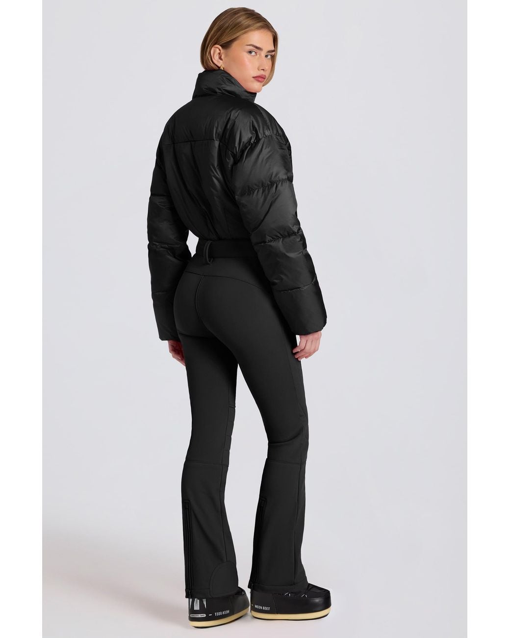 BO+TEE Black Waterproof Padded Belted Ski Suit