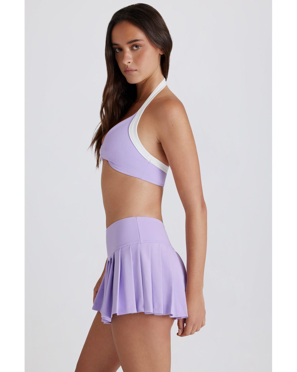 BO+TEE Purple Soft Active Low-Rise Pleated Tennis Skort