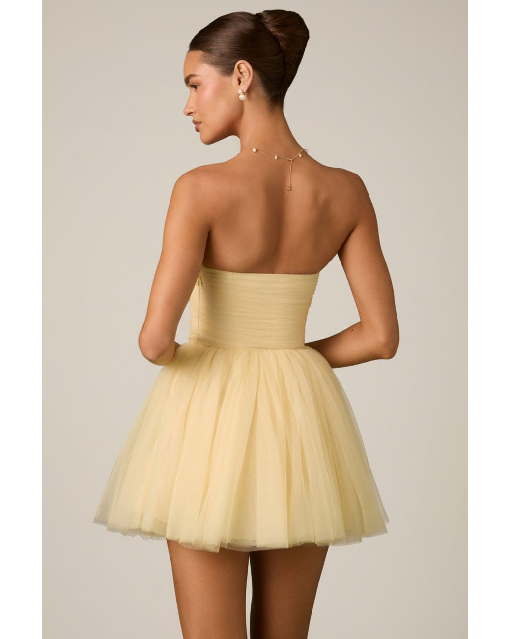 Oh Polly Yellow Tulle Corset Mini Dress
