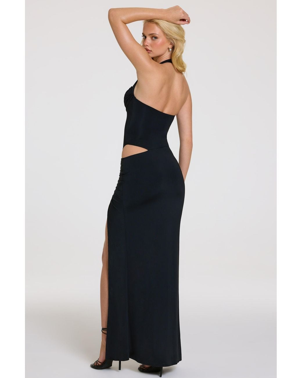 Oh Polly Black Halterneck Maxi Dress