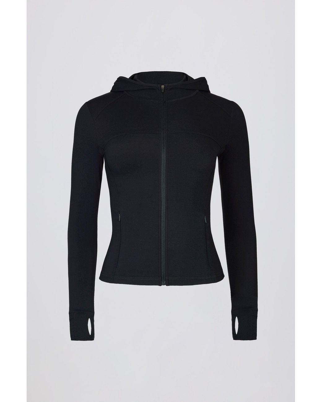 BO+TEE Black Soft Active Hooded Mid-Layer Jacket