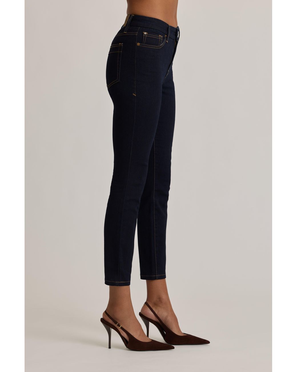 Oh Polly Blue High-Rise Cropped Skinny Jeans
