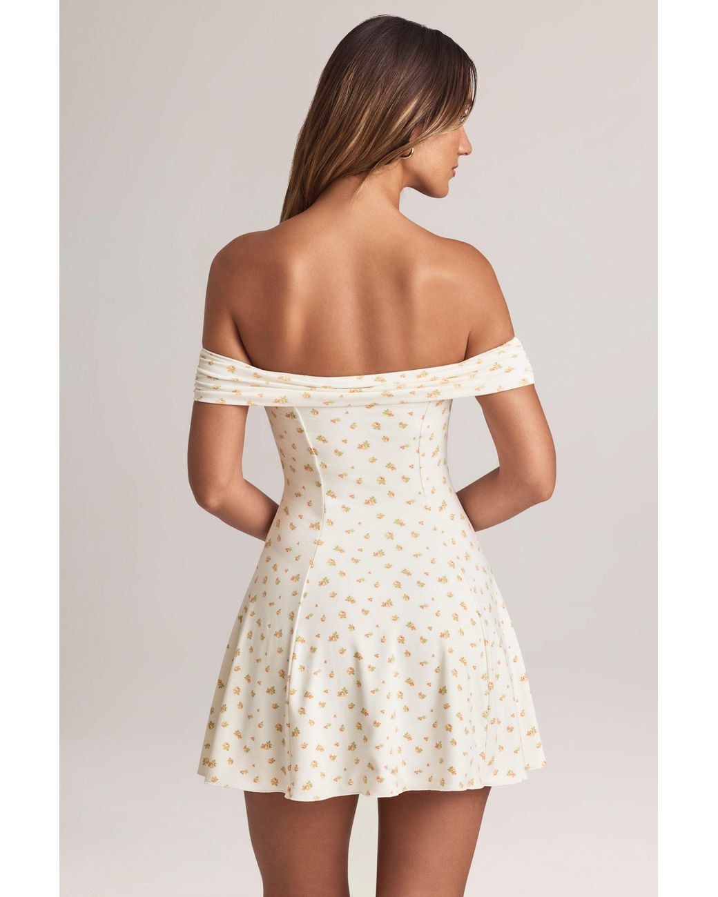 Oh Polly Multicolor Modal Off-Shoulder A-Line Mini Dress