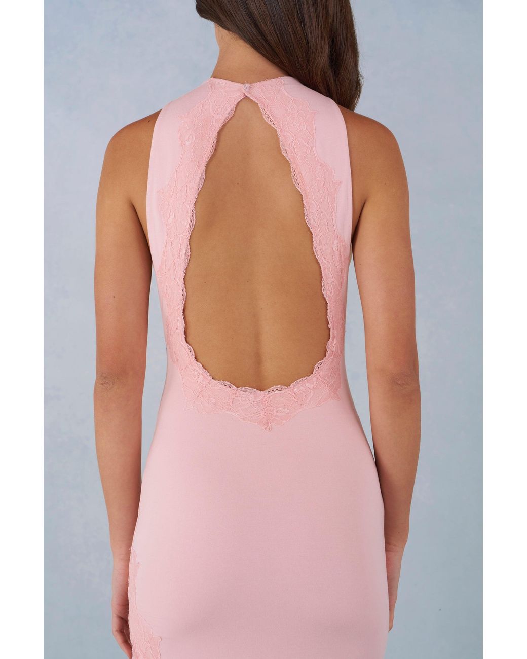 Oh Polly Pink Modal Halterneck Maxi Dress
