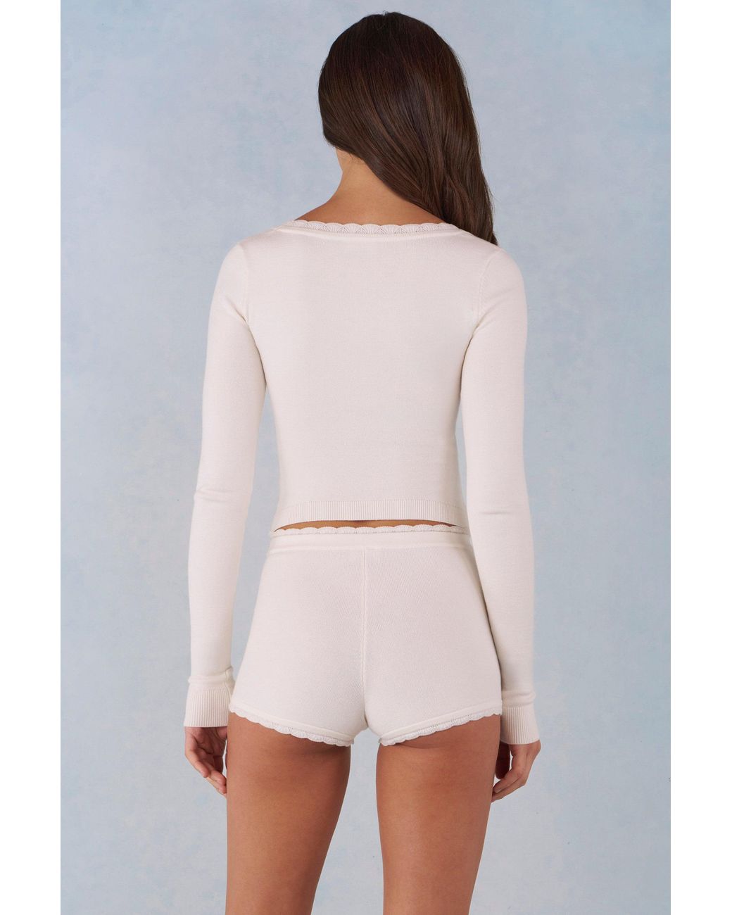 Oh Polly White Knit Long-Sleeve Cardigan